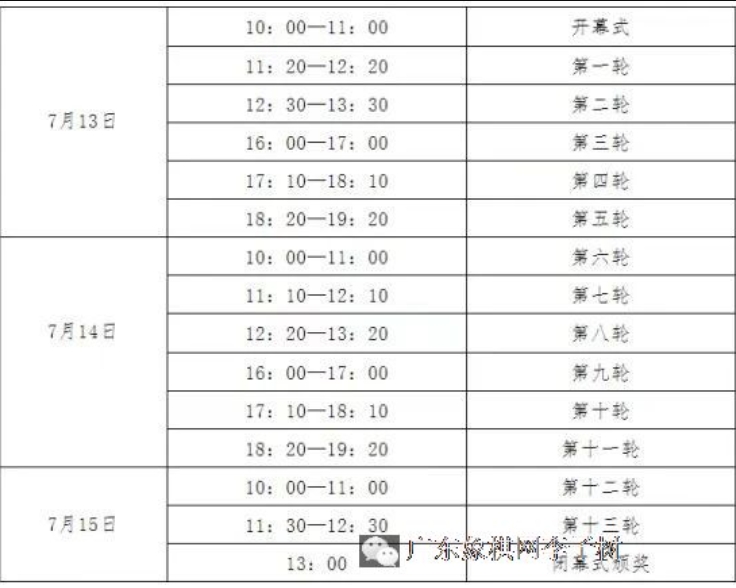 赛程