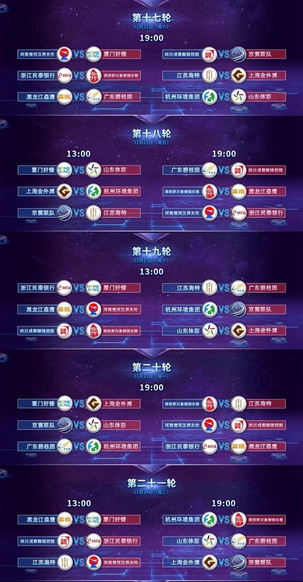 2020年象甲联赛第二阶段比赛时间 2020年象甲联赛第二阶段比赛时间图2